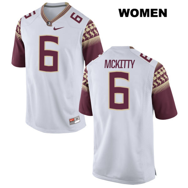 Women's NCAA Nike Florida State Seminoles #6 Tre Mckitty College White Stitched Authentic Football Jersey QUM6669MZ